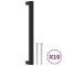Manere de dulap, 10 buc., negru, 224 mm, otel inoxidabil