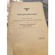 Auftragsbedingungen der Organisation Todt + Generalinspektor f&uuml;r das deutsche Stra&szlig;enwesen - f&uuml;r die Ausf&uuml;hrung von Bauleistungen nach Selbstkoste