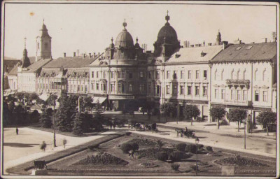 HST P53 Poza centru Cluj cu sediile băncilor importante 1930 foto