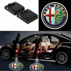 Set 2 Proiectoare LED Logo lumini usi auto holograma Alfa Romeo,UNIVERSALE