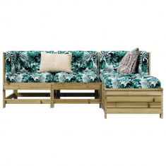 vidaXL Set canapele de grădină, 4 piese, lemn de pin tratat