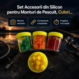 Set Accesorii din Silicon pentru Monturi de Pescuit, Culori Asortate