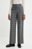 United Colors of Benetton pantaloni culoarea gri, drept, high waist, 4X8MDF07F