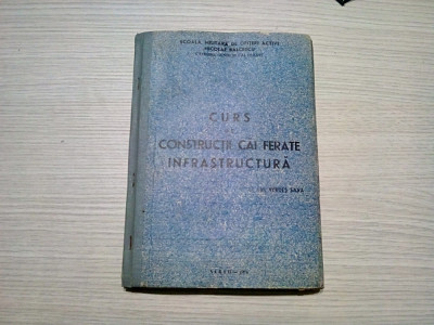 CURS DE CONSTRUCTII CAI FERATE INFRASTRUCTURA - Sava Veres (autograf) -1976,315p foto