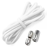 Cumpara ieftin Sireturi albe 100 cm, elastice si ajustabile fara nod, sistem de inchidere cu clema metalica, pentru incaltare usoara, pantofi sport, casual, sneakers