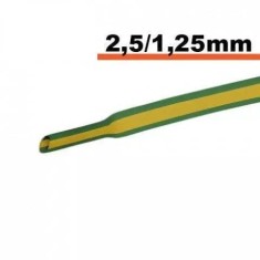 Tub termocontractibil galben-verde 2.5 mm/ 1.25 mm 0.5m