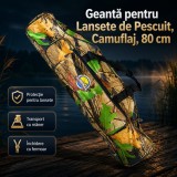 Geantă pentru Lansete de Pescuit, Camuflaj, 80 cm
