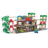 Set de joaca din lemn trenulet pe 3 nivele Hape 58 piese