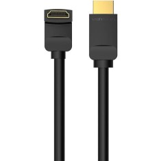 Cablu video Vention, HDMI(T) la HDMI(T), 2m, rezolutie maxima 4K la 60Hz, conectori auriti, cupru, unghi 270 grade, negru, &amp;quot;AAQBH&amp;quot; (timbru verde 0.18l foto