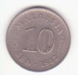 Malayesia 10 sen 1982 - Agong, Asia, Cupru-Nichel