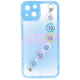 Husa iPhone 13 TPU Smiley Chain Albastra - Protectie Premium Antishock