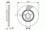 Disc frana VOLVO V70 III (BW) (2007 - 2016) BOSCH 0 986 479 620