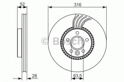 Disc frana VOLVO V60 (2010 - 2016) BOSCH 0 986 479 620 foto