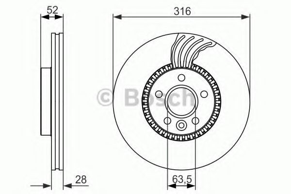Disc frana VOLVO V60 (2010 - 2016) BOSCH 0 986 479 620