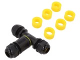 Conector alimentare AC cu terminal cu şurub, IP68, negru - GREENWAY