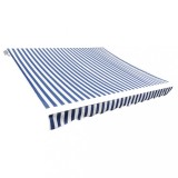 VidaXL P&acirc;nză copertină, albastru &amp; alb, 4x3 m (cadrul nu este inclus)