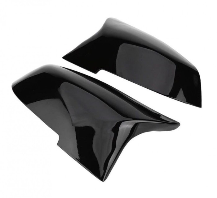 Set 2 capace oglinzi negru lucios M compatibile BMW Seria 3 F30 F31 Seria 1 F20 F21 Seria 2 F22 F23 Seria 4 F32 F33 F36 E84