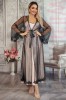 L843RR-51 Set 2 piese lenjerie eleganta de seara din desu si halat lung, L, M