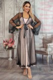 L843RR-51 Set 2 piese lenjerie eleganta de seara din desu si halat lung