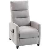 HOMCOM Fotoliu Masaj Reclinabil Manual 160&deg; Chenille cu Suport pentru Picioare, Telecomandă și Buzunare, Gri Deschis | Aosom Romania