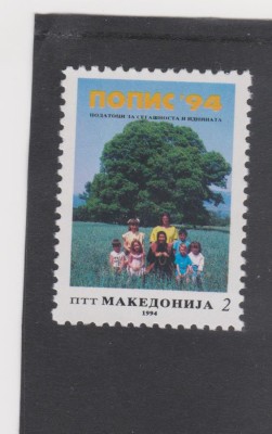 MACEDONIA 1994 RECENSAMANTUL POPULATIEI Serie 1 timbru Mi.28 MNH** foto