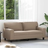 vidaXL Canapea cu 2 locuri, cappuccino, 140 cm, piele ecologică 359421
