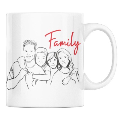 Cana alba personalizata &amp;quot;Cadou casa noua cu membrii familiei&amp;quot;, INOVATIX&amp;reg;. 330ml foto