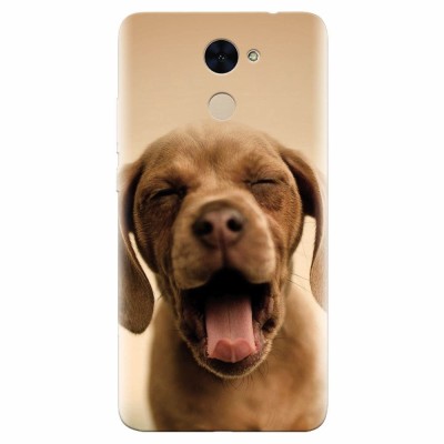 Husa silicon pentru Huawei Enjoy 7 Plus, Cute Yawning Puppy foto