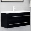 VidaXL Dulap de chiuvetă, negru, 100x38,5x48 cm, lemn prelucrat 804720