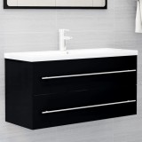 VidaXL Dulap de chiuvetă, negru, 100x38,5x48 cm, lemn prelucrat