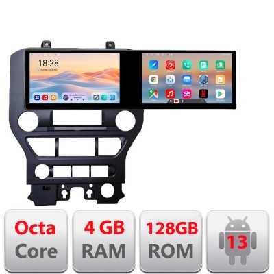 Navigatie Ford Mustang 2015-2020 Kit-MUSTANG Edotec 2 ecrane 8 core 4+128 21.6 inch Incell android Wifi 5Ghz gps internet CarStore Technology foto