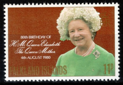 Falkland 1980, Mi #307**, Regina mama Elisabeta, MNH! Cota 0,50 &amp;euro;! foto