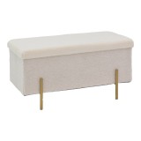 Cumpara ieftin Taburet Ziwel cu capac teddy alb auriu 80x40x40 cm