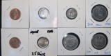 Lot Colecție 8 Monede Internaționale (Germania, Nepal, Columbia, UK)Stare Foarte Bună