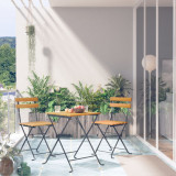 Set mobilier bistro pliabil, 3 piese, lemn masiv de acacia GartenMobel Dekor, vidaXL