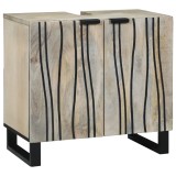 vidaXL Dulap de chiuvetă cu raft cu depozitare cu ușă Maro, Negru 62 x 33 x 58 cm