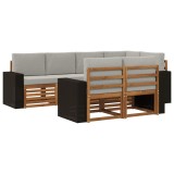vidaXL Set canapea sectională cu pernă 7 pcs Natural și gri deschis 3384482
