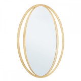 Cumpara ieftin Oglinda decorativa perete cu rama metal aurie 52 cm x 80h