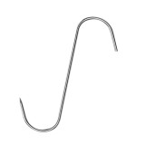 Cumpara ieftin Carlig pentru afumatoare, argintiu 14 cm, grosime 2.8 mm, inox rezistent tip S cu varf ascutit, pentru suspendare carne, macelarie, uscare si maturare