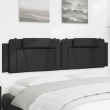 vidaXL Pernă pentru tăblie pat, negru, 200 cm, piele artificială