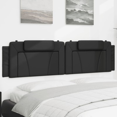 vidaXL Pernă pentru tăblie pat, negru, 200 cm, piele artificială foto