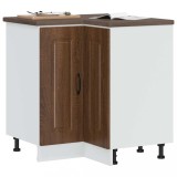 vidaXL Dulap Bază Colț Bucătărie Kalmar, Stejar Maro, 75.5x75.5x81.5cm, Lemn, Mobilier Bucătărie Modular