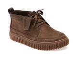Ghete CLARKS maro, TORHILL LACE HI, din nabuc