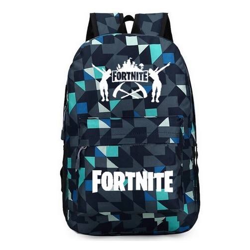 Ghiozdan Fortnite cu figuri geometrice si logo fosforescent - model 3 Ghiozdan Fortnite cu figuri geometrice si logo fosforescent - model 3