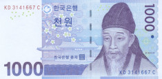 Bancnota Coreea de Sud 1.000 Won 2007 - P54 UNC foto