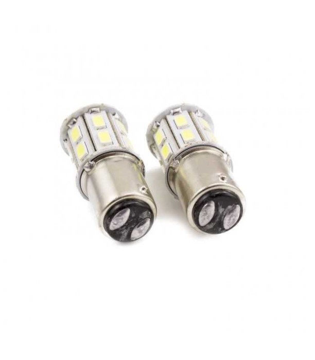 Set becuri LED auto de frana 12V P21/5W BA15D dublu filament