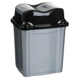 Coș de Gunoi Plastic, Model Unic, Culoare Gri și Negru, Capacitate 2L, Oem