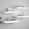 Gossi rafturi de perete suspendate, 4 buc., alb, 50x23x3,8 cm, mdf