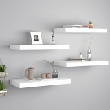 VidaXL Rafturi de perete suspendate, 4 buc., alb, 50x23x3,8 cm, MDF