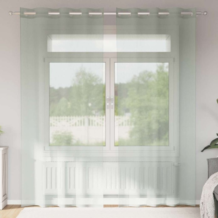 Perdele Voile cu Oelii 2 buc Gri deschis 140x225 cm